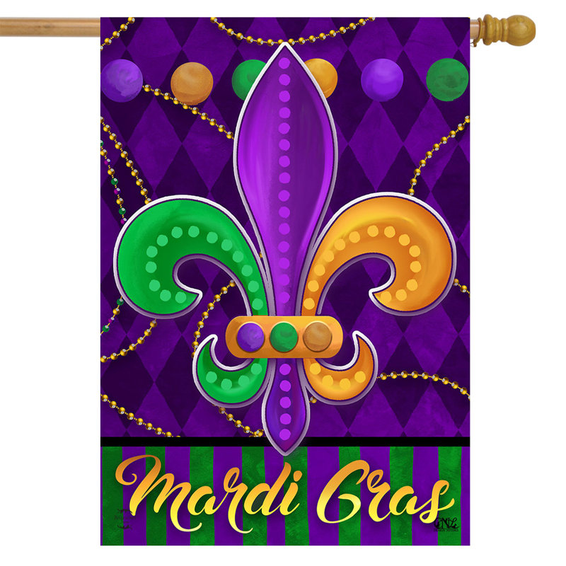 Drapeau de maison Mardi Gras Fleur-de-lis