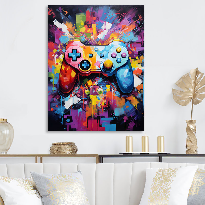 Jeu vidéo Pixel Pop I - jeux vidéo, reproduction d'art sur métal, H 40 po x l 30 po