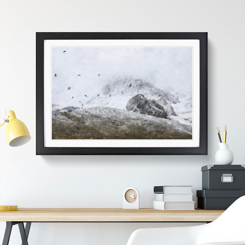 A Flock of Birds - Picture Frame Graphic Art, 48cm H x 65cm W x 2cm D, Black Framed