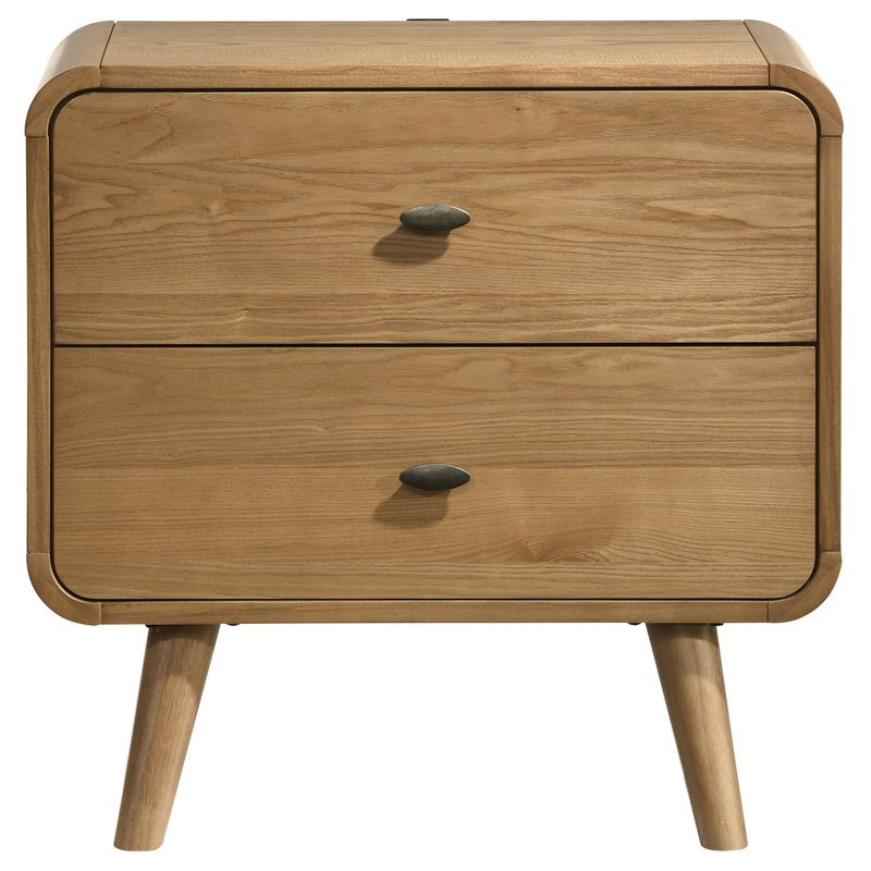 Winston Light Ash 2-Drawer Nightstand Bedside Table