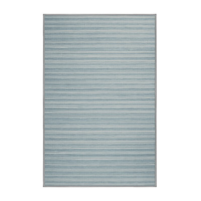Machine Washable Horizontal Stripes Gray Area Rug