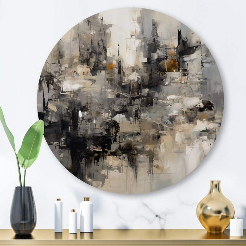 Marilene gris noir monde intérieur de marbre I, H 29 po x l 29 po x P 1 po