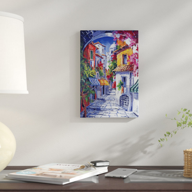 «Vicolo Caratteristico», reproduction sur toile, H 18 po x l 12 po x P 1,5 po, Pas de tapis, Toile tendue