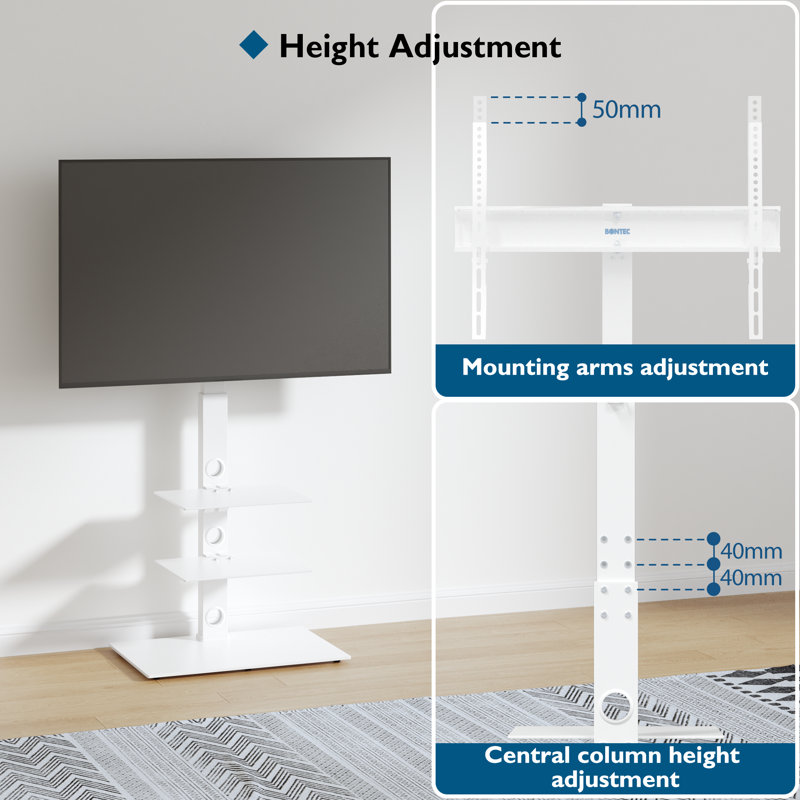 1Home Single Screen Floor Stand Mount, White