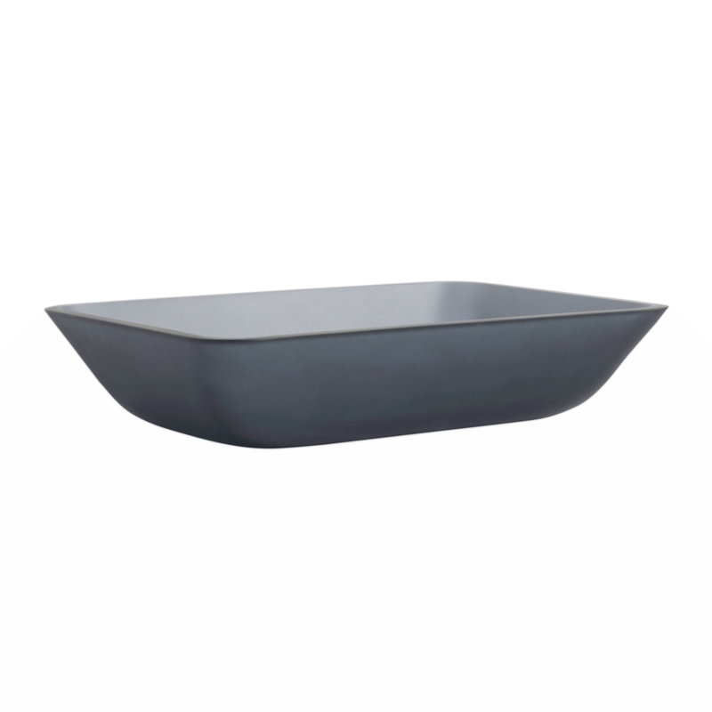 Wenty 13'' Glass Rectangular Bathroom Sink, Matt Gray