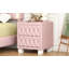 Elegant Velvet Nightstand With 2 Drawers And Crystal Handle, Storage Bedside Table With Button-Tufted-666988372