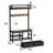 33.1" Wide Hall Tree With 2 Movable Drawers, Shoe Storage, Shelves And Garment Racks, 5-In-1 Entryway Bench With 23 Hooks (Fixed And Movable)