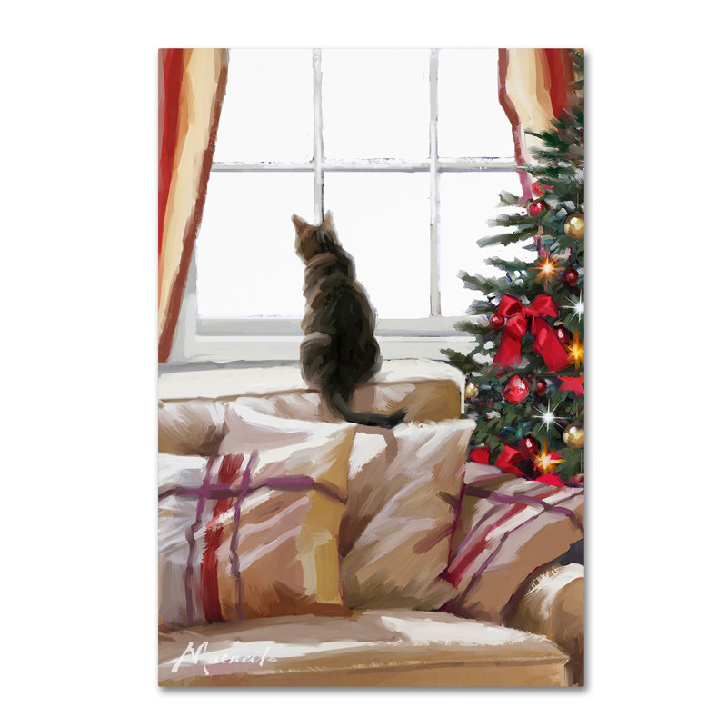 «Cat on Chair» par Armand, reproduction sur toile, H 19 po x l 12 po x P 2 po