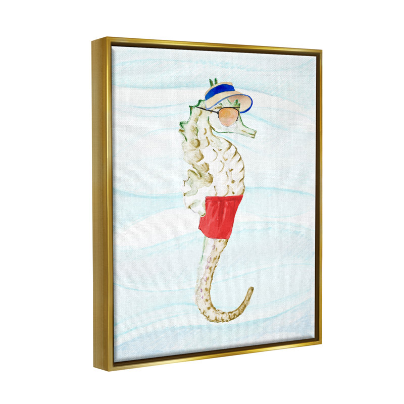 «Lifeguard Seahorse», art nautique flottant sur toile par Lanie Loreth, H 21 po x l 17 po x P 1,7 po