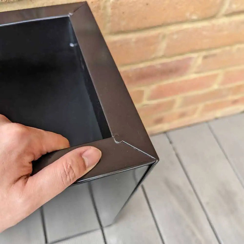 Babrow Metal Planter Box, Black, 50cm H x 25cm W x 50cm D