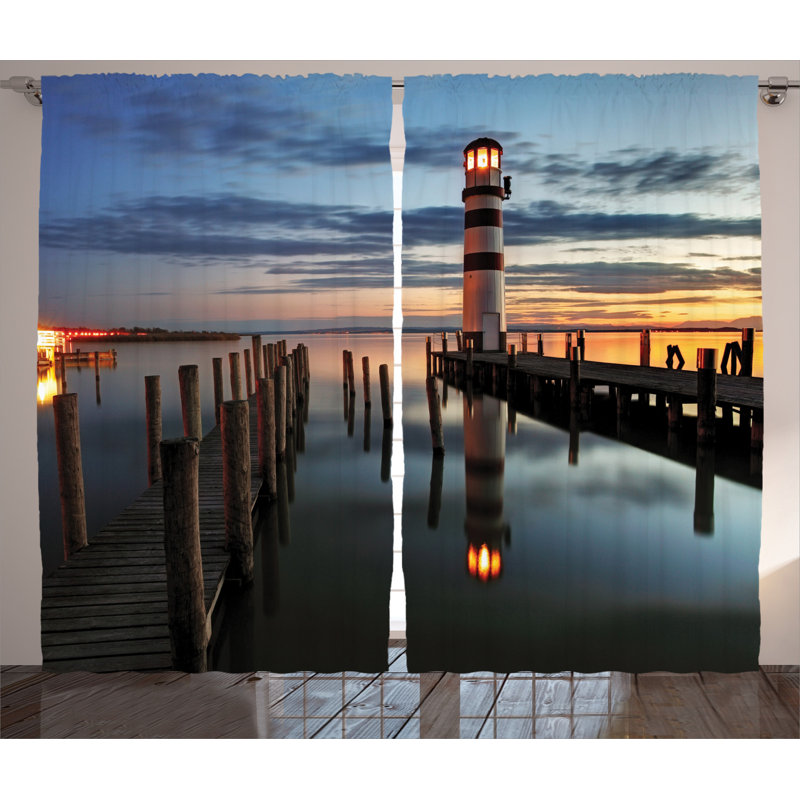 Lighthouse Semi-Sheer Rod Pocket Curtain Panels, 54" x 63"