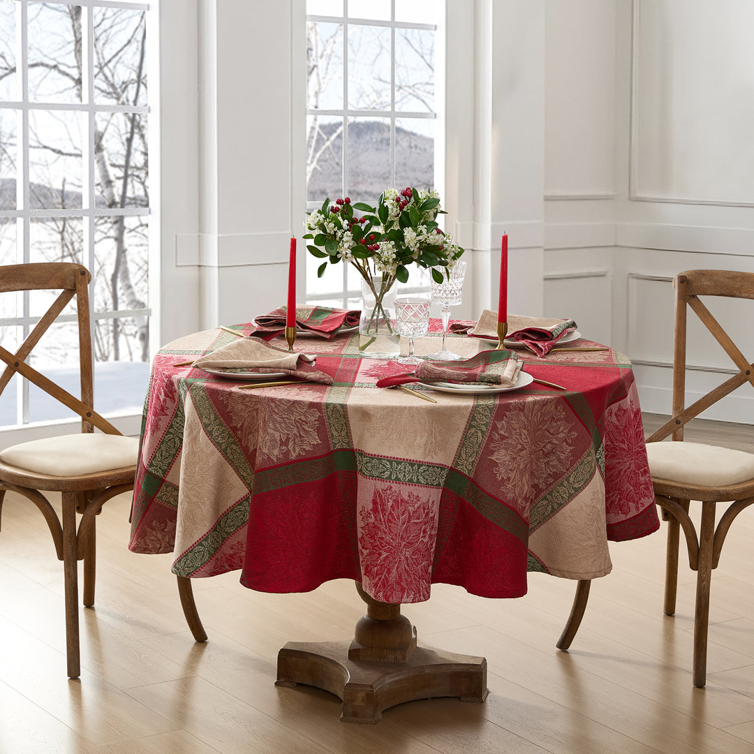 Kaosayn Jacquard Woven Cotton Christmas/Holiday 60"x84" Oval Tablecloth The Holiday Aisle®