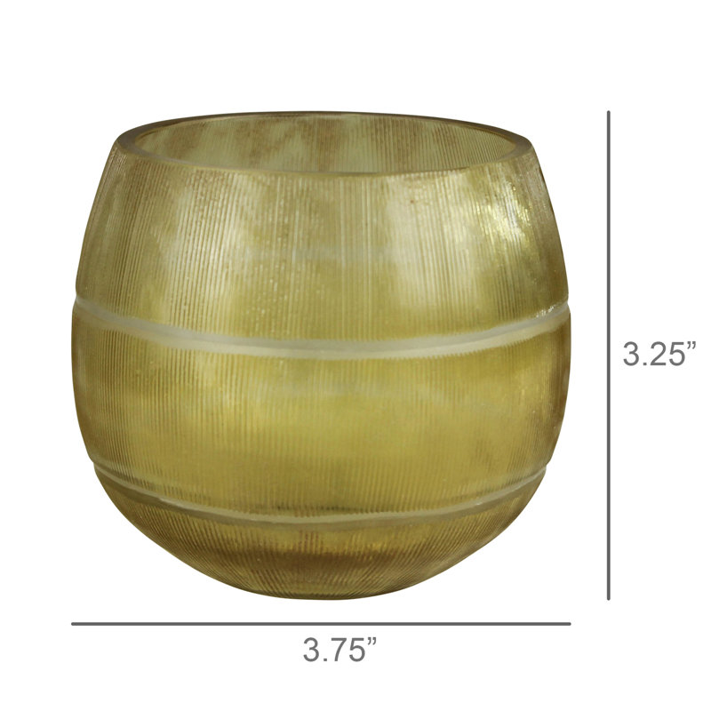 Adri Cut Glass Votive, Yellow