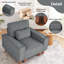 Fauteuil d'appoint large et large, fauteuils modernes en tissu, fauteuil rembourré pour le salon-127152029