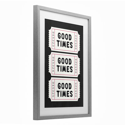 Good Times billets sur toile encadrée, design par lettré et doublé
