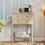 Console mince avec plusieurs options de rangement, idéale pour rehausser la décoration intérieure et organiser les espaces de vie.