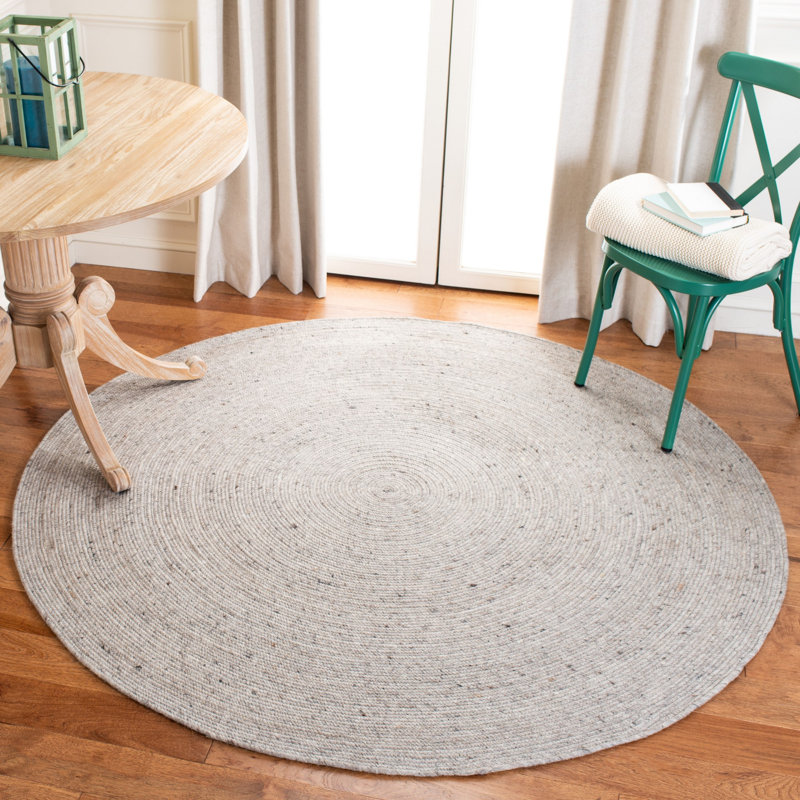 Coles Hand Woven Wool, Cotton Solid Color Rug, Round 8'