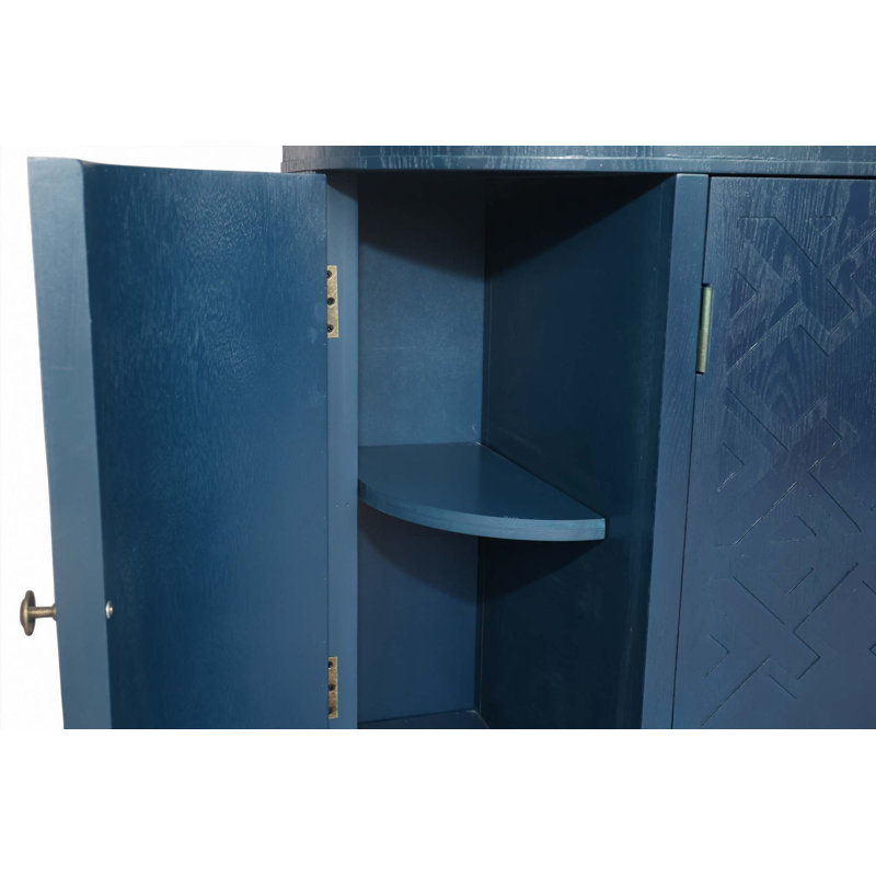 Armoire de rangement ovale 47 po avec 4 portes, buffet avec rangement