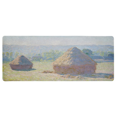 End Of Summer Haystacks Printed Desk Mat, design by one1000paintings