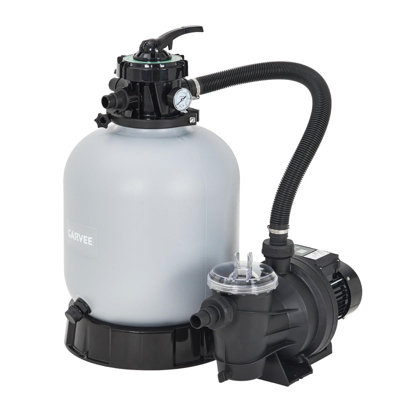 1/3 HP Above Ground Pool Sand Filter Pump – 12” Tank, 7-Way Valve, 3,435 GPH Flow Rate