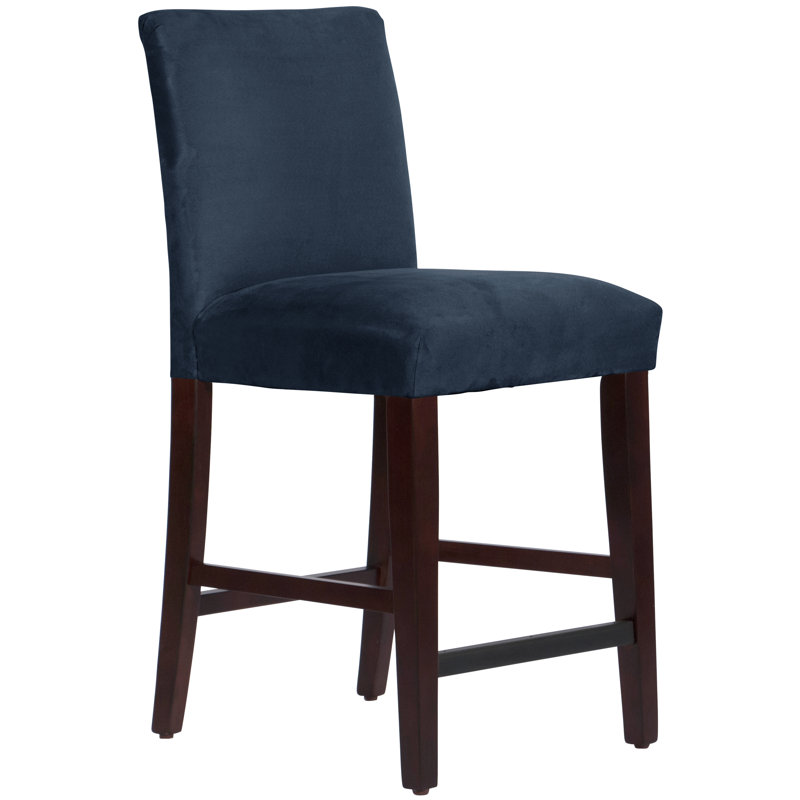 Tabouret de bar et de comptoir Sylva, Bleu marine folâtre, Espresso, Tabouret de comptoir (siège d'une hauteur de 26 p