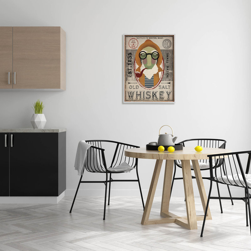 «Vintage Whiskey Logo», art mural texturé par Ryan Fowler, H 30 po x l 24 po x P 1,5 po, Estampe numérique Farmhouse
