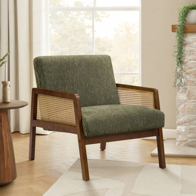 Chaise d'appoint, 30 po, rembourré, salon, chambre à coucher, tissu, bois massif