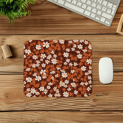 Floral Fall Botanical Floral Wildflowers Flower Pattern III Cottage & Cottagecore Gaming Cute Office Laptop Desk Pad Gift Mat Square Rectangle Non-Slip Mousepad