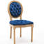 Chaises de salle à manger en velours bleu avec boucle tirée à la main, ressort en acier intérieur de 2 chaises, structure en bois massif, fabriquée à la main