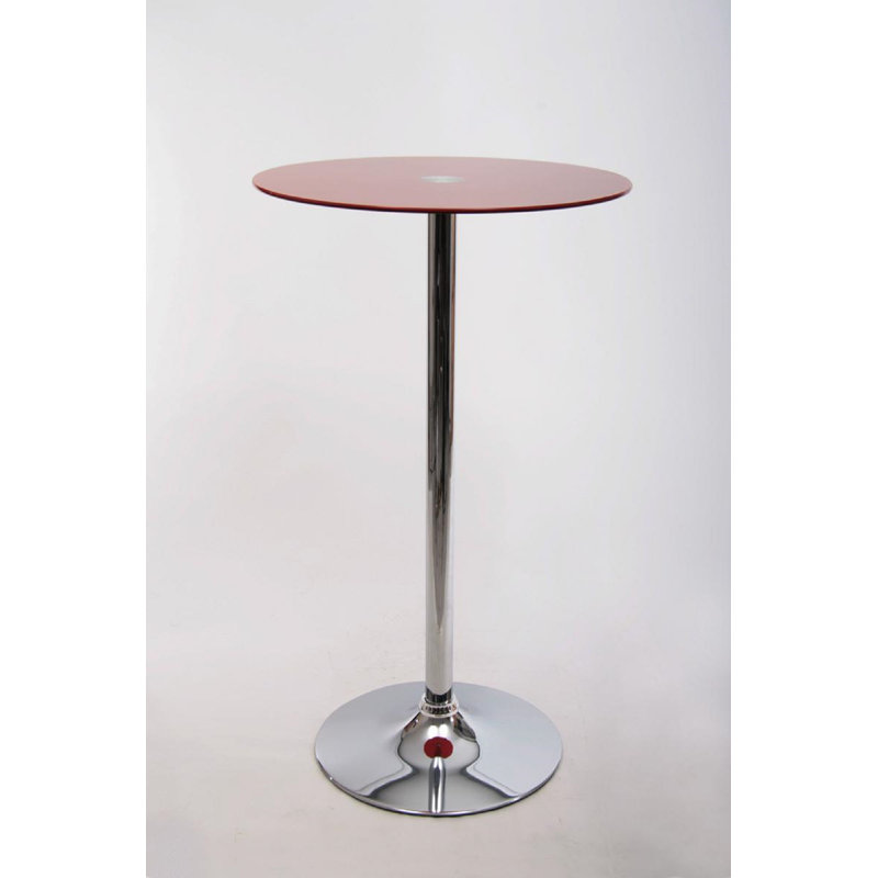 Jaelyn Round Glass Top Dining Table, Red