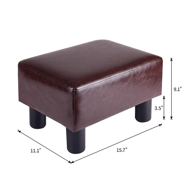 Repose-pieds Drida, Cuir polyuréthane brun