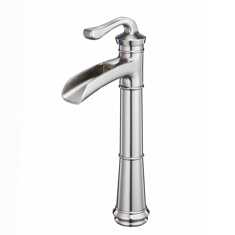 Robinet de lavabo vasque Waterfall, Nickel brossé