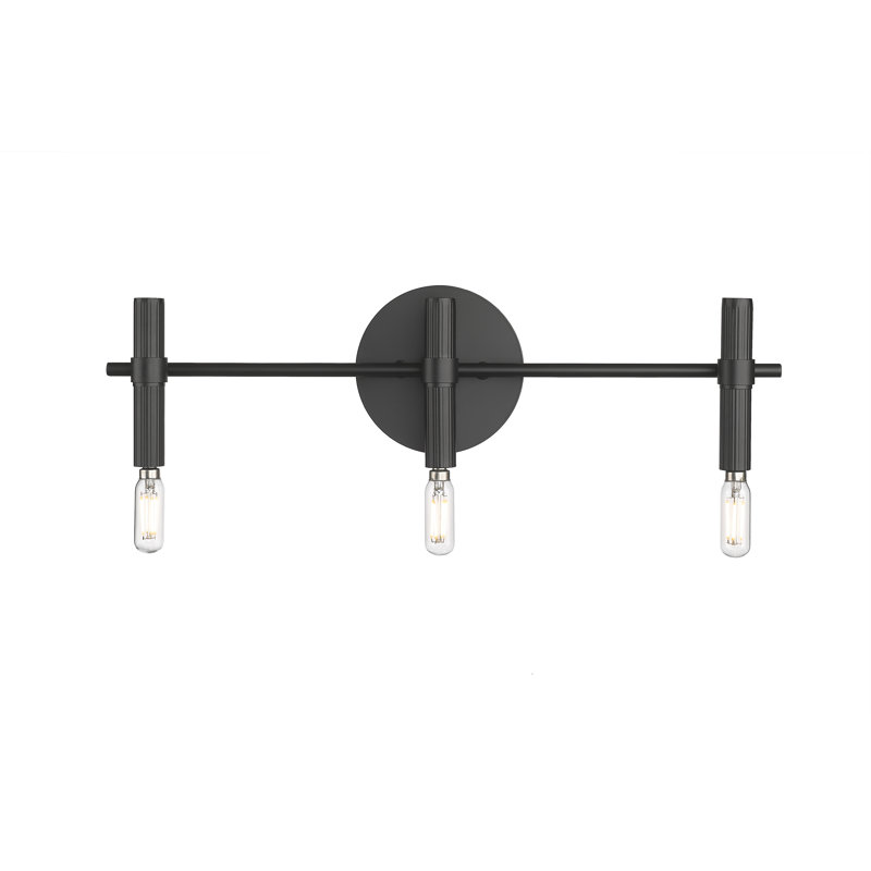 Meuble-lavabo 3 lumières Obyrne - noir mat