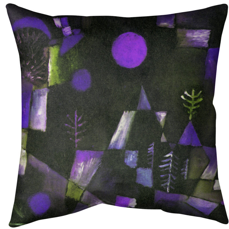 Coussin euro full moon, Bourre en polyester, Mauve, Polyester filé