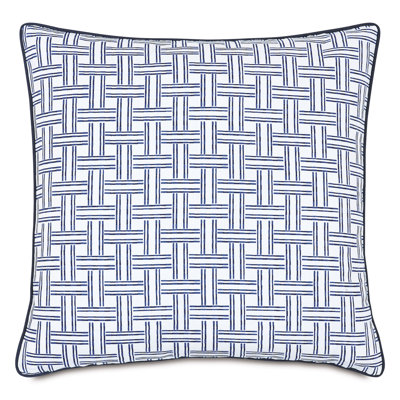 Vizcaya Cotton Blend Throw Square Pillow Cover & Insert in Carnac Sapphire/Breeze Indigo