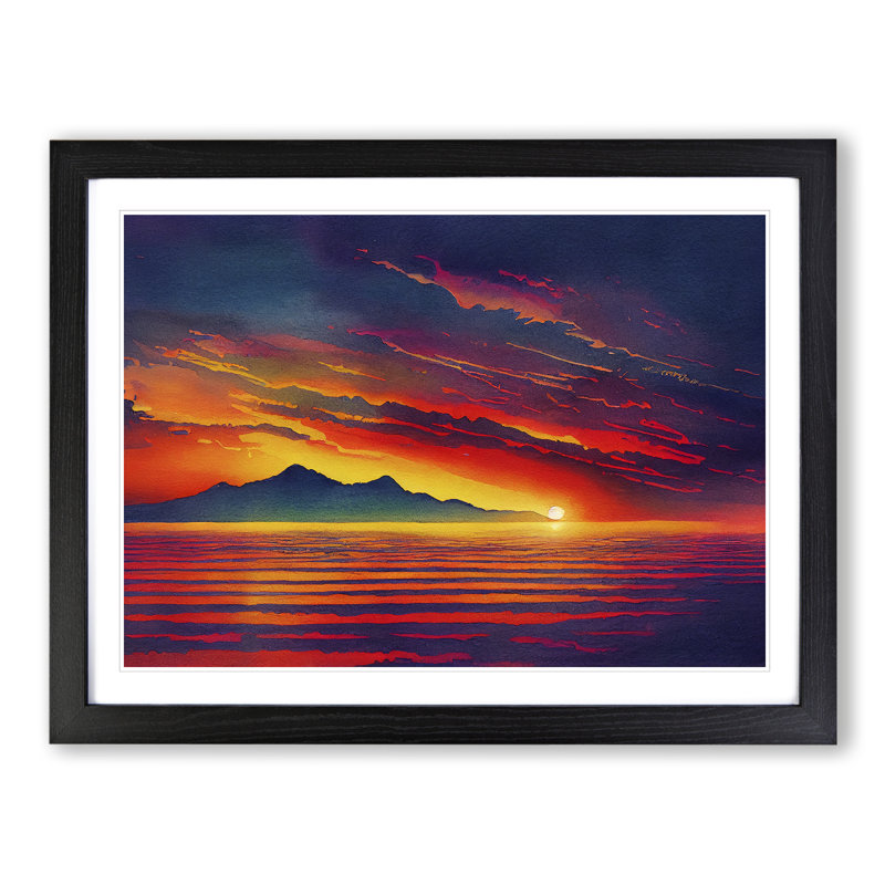 Dazzling Sunset Seascape - Framed Print, 34cm H x 46cm W x 2cm D