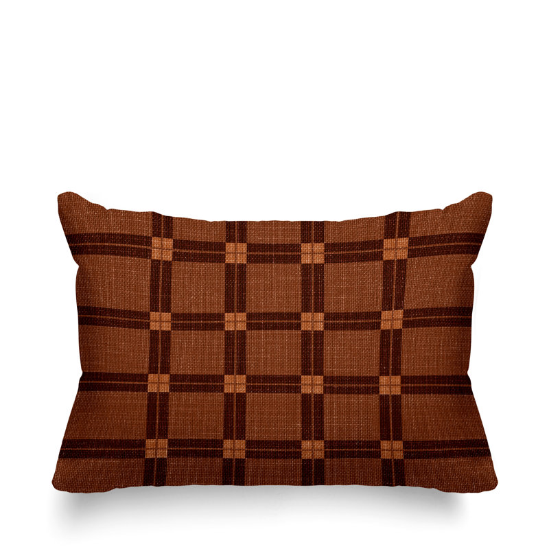 Coussin lombaire en polyester , Orange brûlé, H 14 po x l 20 po