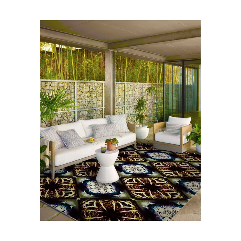 Tapis lavable sophistiqué à motif de losanges, Sous-tapis carré 3 pi 3 po inclus