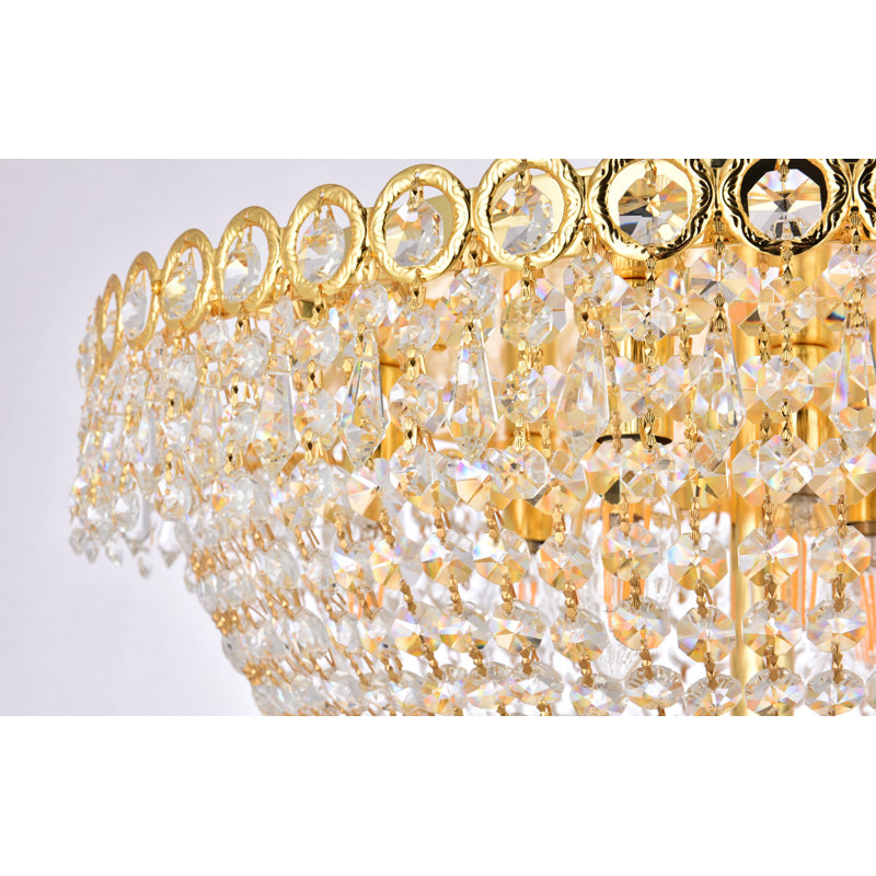 Plafonnier encastré 9 lumières 20 po Stoltz, Or