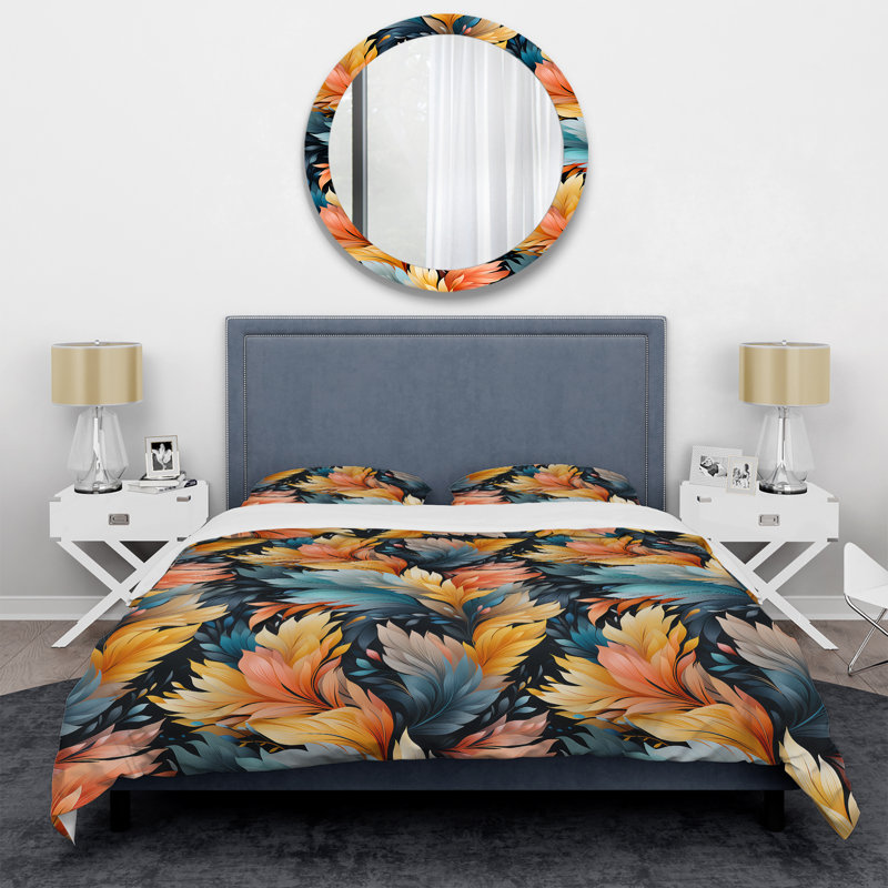 Ensemble de housse de couette en microfibre multicolore Playful Feathery Delight II
