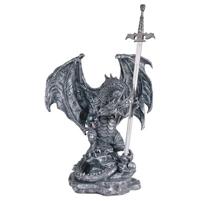 Medieval Dragon with Sword Figurine
