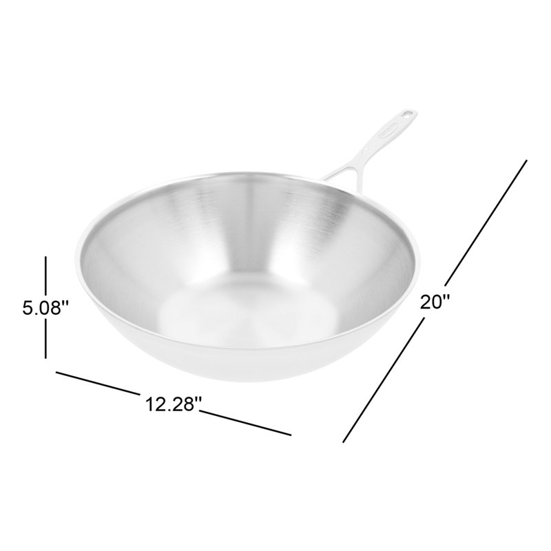 Industry 20.5" Flat Bottom Stainless Steel Wok