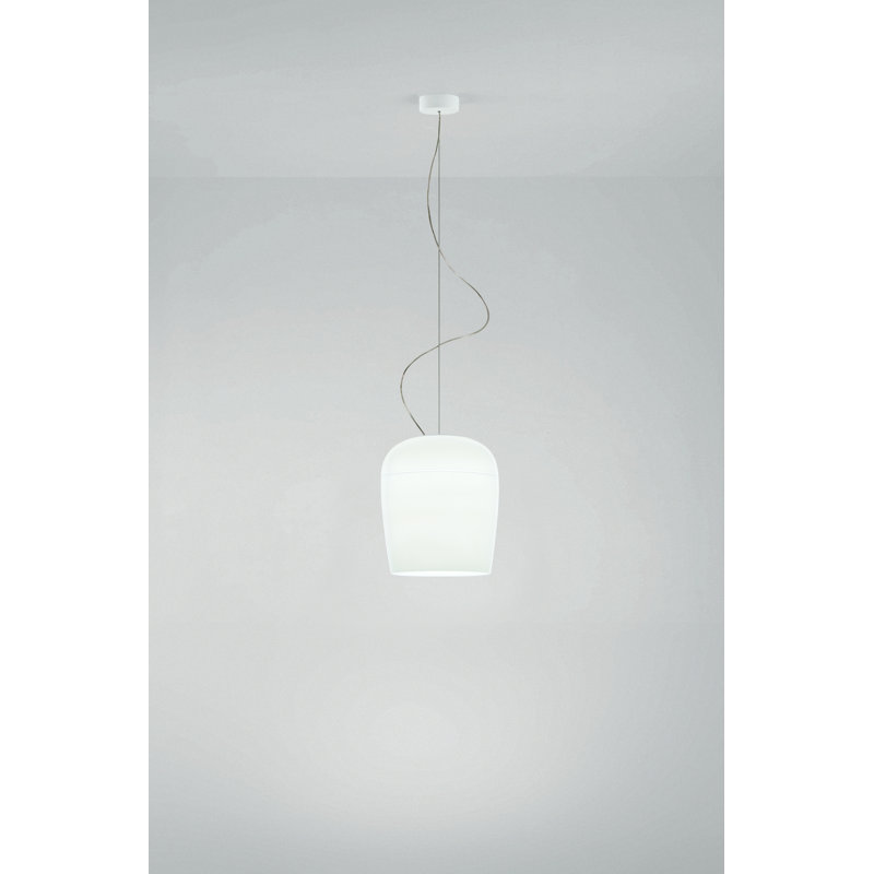 Tiara 1 - Light Matt White LED Single Pendant, Glossy White, 200cm H x 36cm W x 36cm D, No