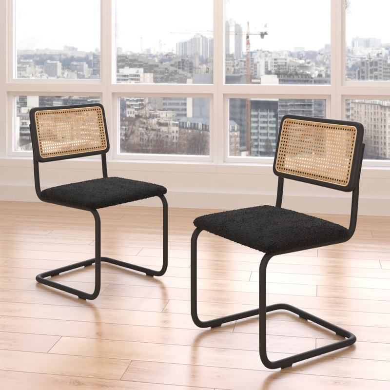 Walsh Boucle Side Chair, Charcoal, Black
