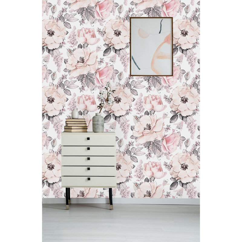 Murale à peindre fleurs et feuilles, l 25 po x H 50 po