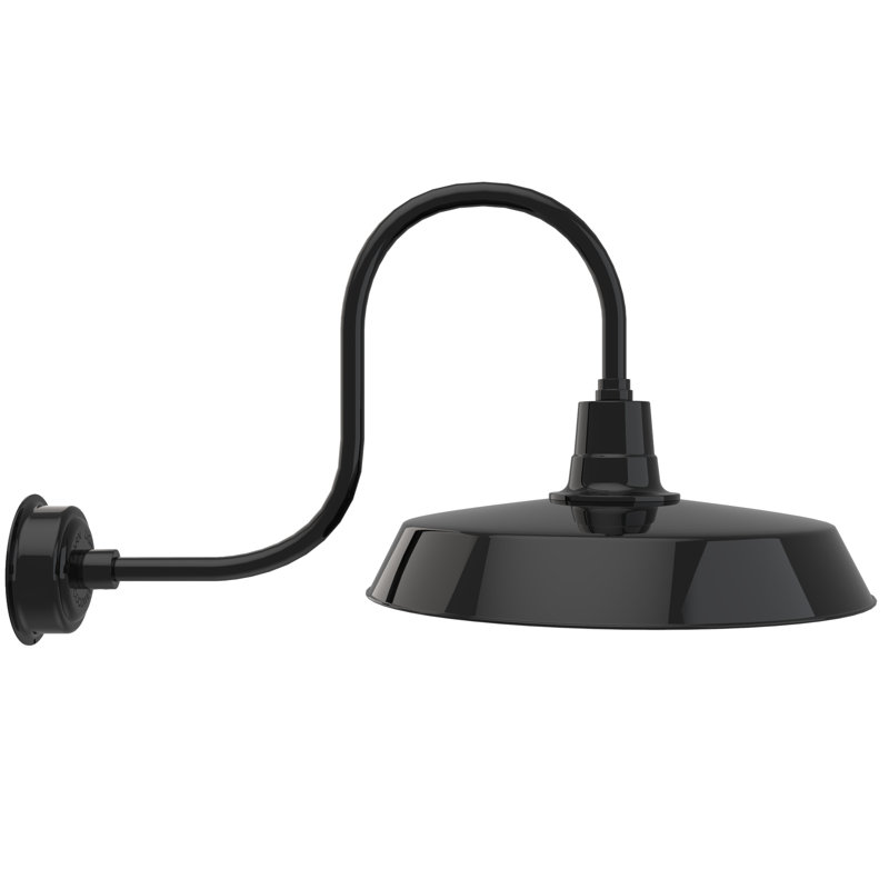 Luminaire de grange d'extérieur à DEL Haleigh, H 9 po x l 22 po x P 17 po, Noir