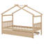 Lit en bois avec lit gigogne-674937835