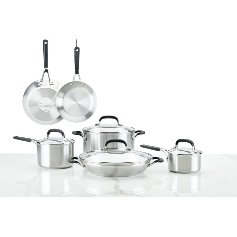 Kitchenaid 10 Piece Stainless Steel Induction Pots and Pans Cookware Set