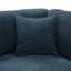 Canapé d'angle modulaire en velours côtelé bleu foncé, 144 po L x 72 po P x 33 po H. Aménagement personnalisable.
