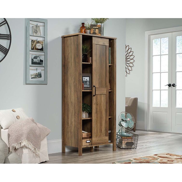 Sauder Sliding Door Storage Cabinet, Rural Pine Finish